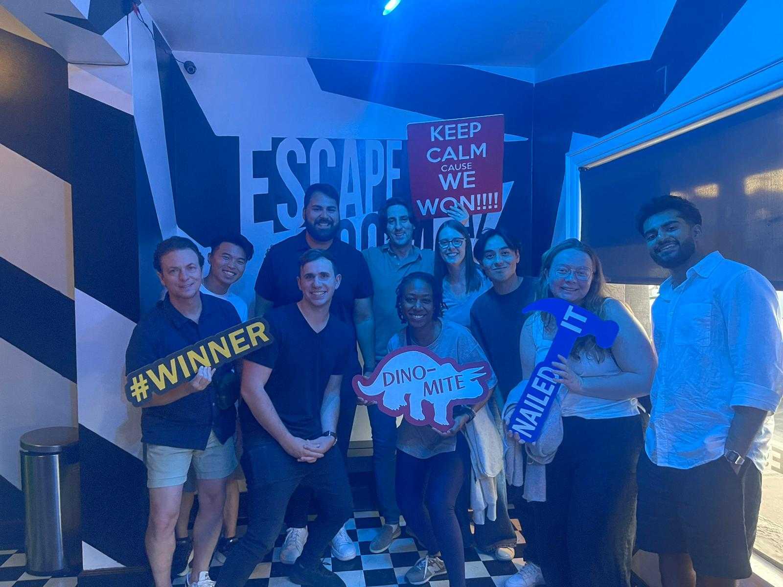 Team photo from escape room activity